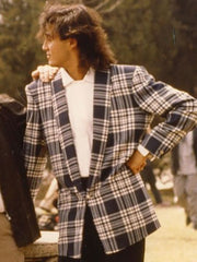 Andrew Ridgeley retro plaid blazer