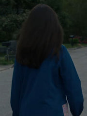 Anne Hathaway blue trench coat