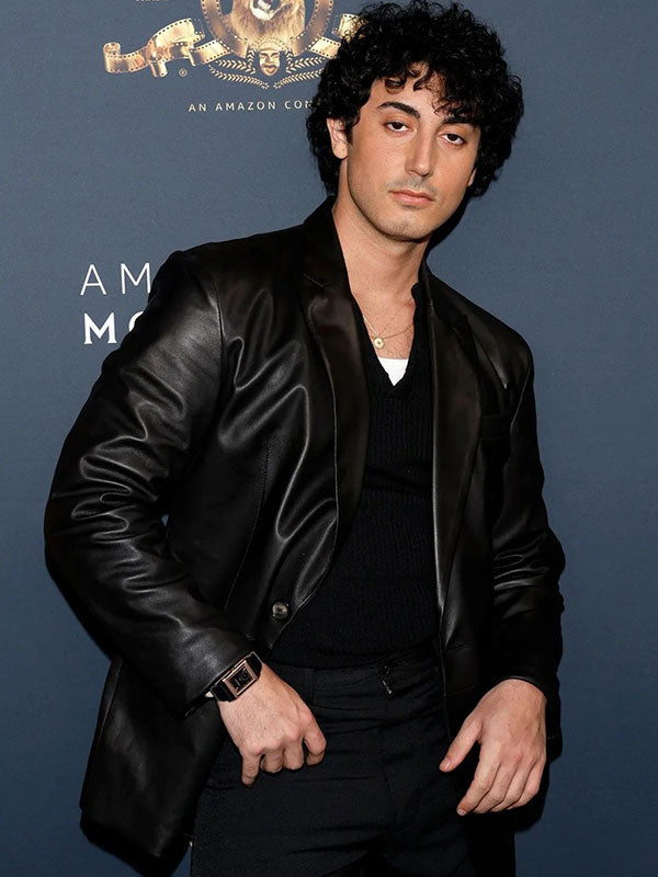 Anthony Ippolito black leather blazer