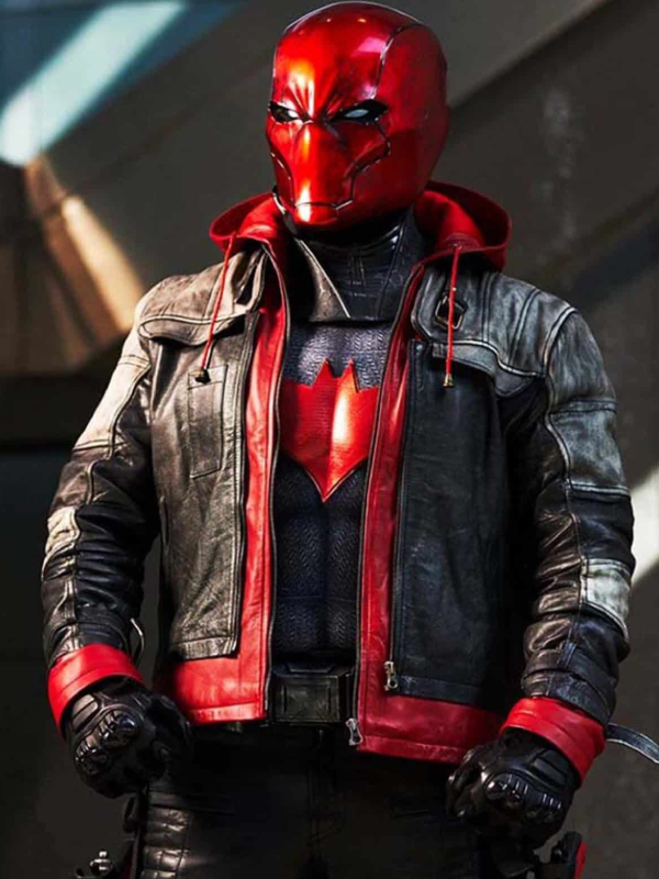 Distressed Leather Jacket Jason Todd Arkham Knight Red Hood