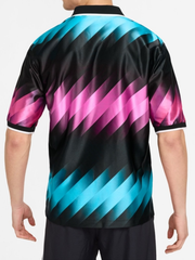Barcelona black polyester polo tee