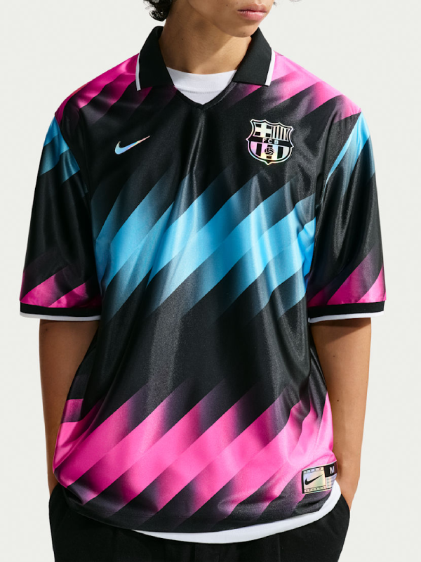 Barcelona gradient diagonal stripe shirt