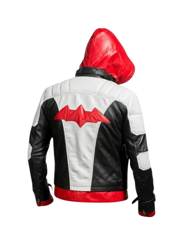 Bat Emblem Leather Jacket Jensen Ackles White Black