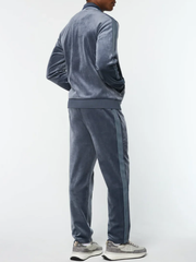 Benjamin Clementine navy velour tracksuit