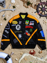 Team Bikini Bottom SpongeBob racing jacket front view flat lay