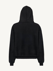 Vintage black reversible zip hoodie back view flat lay