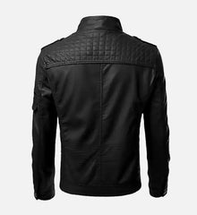 Men's Slim Fit Motorcycle Leather Jacket