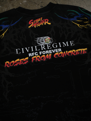 Street Fighter Civil Regime tee back logo close up detail