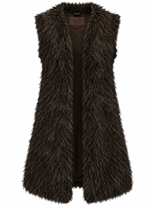 Blood of Dawnwalker Outlaw's Heavy Garb long fur vest product photo front view