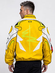 Cyber-Punk Edgerunners jacket back view green graphic print