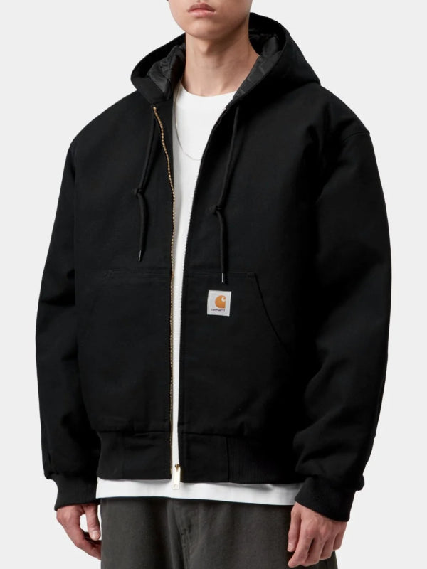 Carhartt WIP black canvas hooded jacket