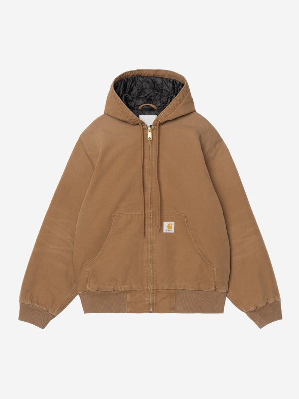Carhartt WIP brown canvas hooded jacket
