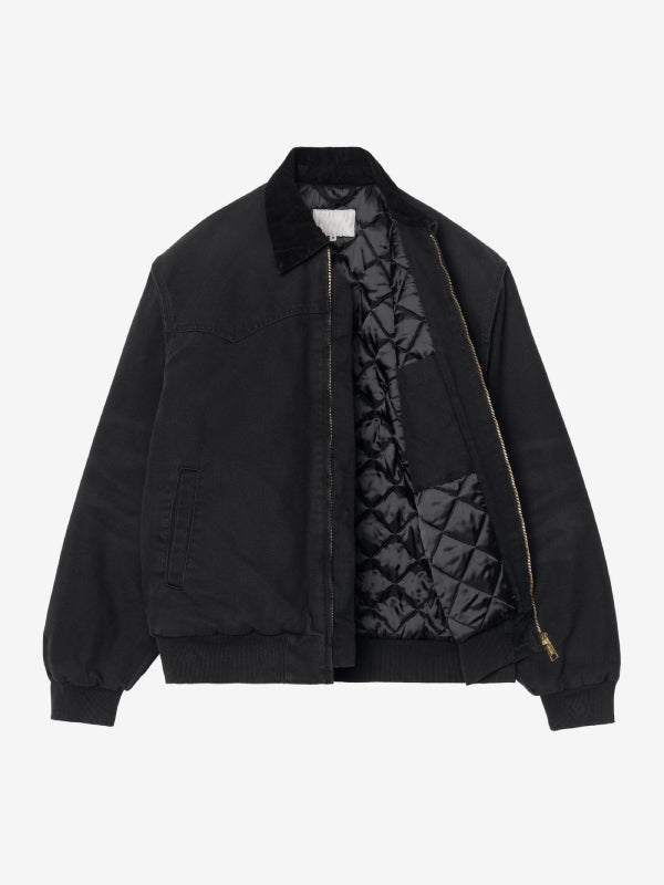 Black jacket with quilted interior