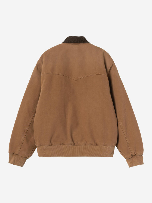 Camel coat with ribbed cuffs