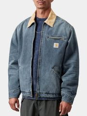 Carhartt WIP washed blue tan collar jacket
