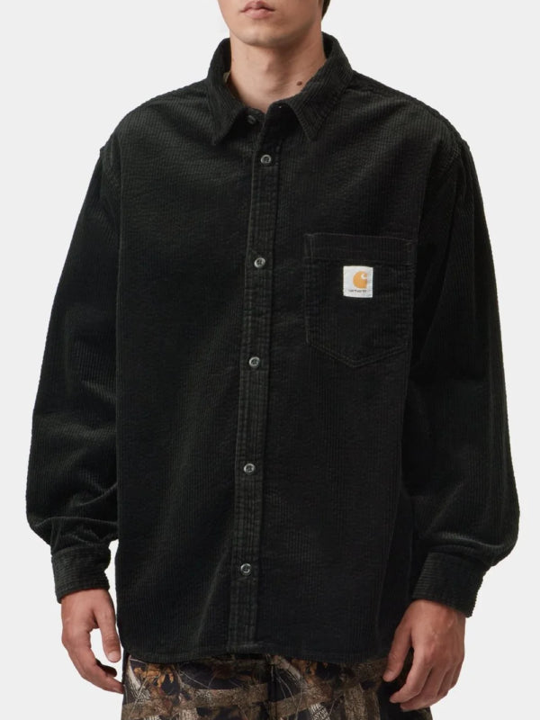 Carhartt WIP black corduroy shirt jacket