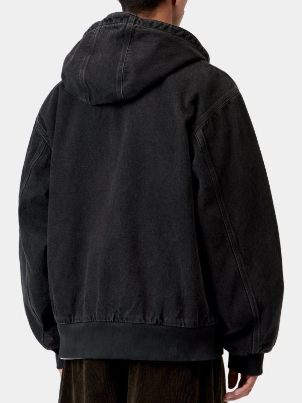 Carhartt WIP black drawstring hood jacket