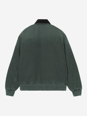 Dropped shoulder green cotton coat