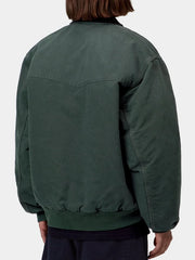 Green jacket with ribbed hem