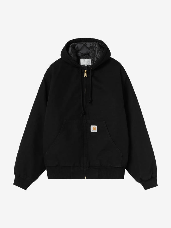 Carhartt WIP black hooded canvas jacket