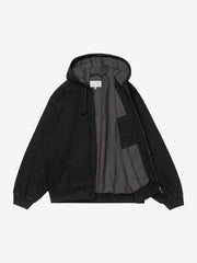 Carhartt WIP washed black fleece lined hood jacket