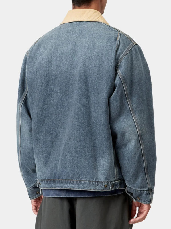 Carhartt WIP washed blue corduroy trim jacket