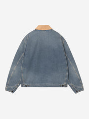 Carhartt WIP washed blue tan collar denim jacket