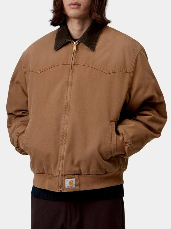 Tan jacket with corduroy collar
