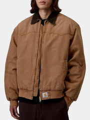 Tan workwear-style zip jacket
