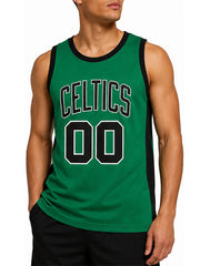 Celtics green honeycomb mesh jersey front view close up