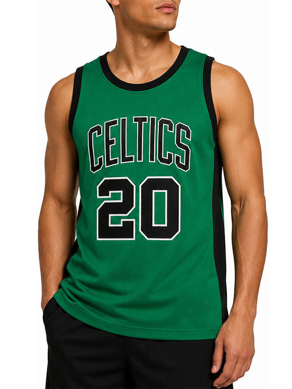 Ray Allen Celtics green jersey front view number 20 close up