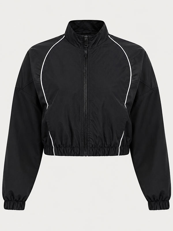 Ricky Chad Powers black shrunken track jacket front flat lay