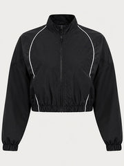 Ricky Chad Powers black shrunken track jacket front flat lay