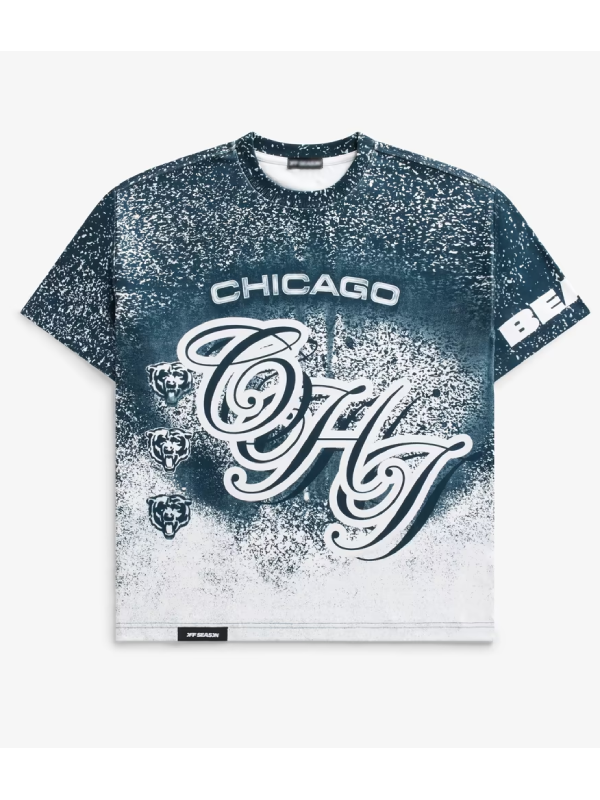 Chicago Bears CHI sublimation print shirt front flat lay