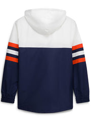 Chicago Bears navy anorak hooded windbreaker jacket back view flat lay