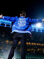 CM Punk Chicago Cubs blue bomber jacket back view Best in the World embroidery