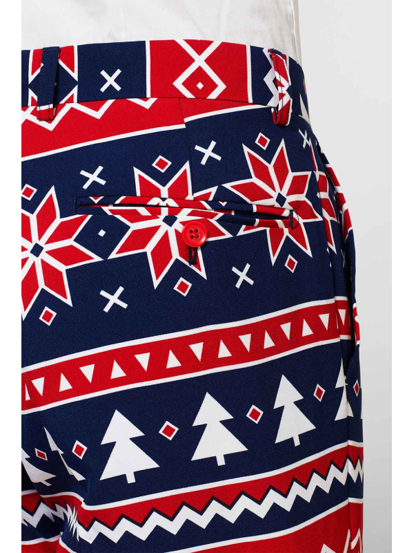 Christmas diamond zigzag stripe print suit
