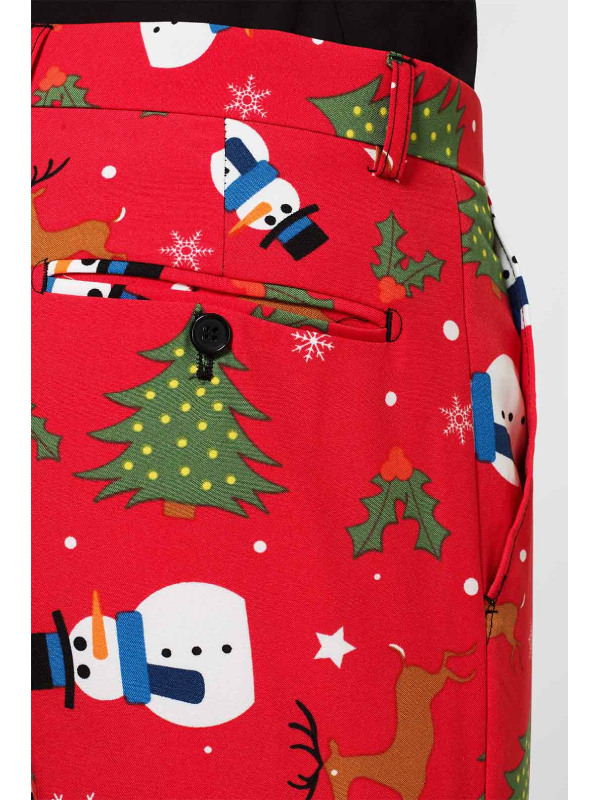 Christmas tree holly snowflake print suit