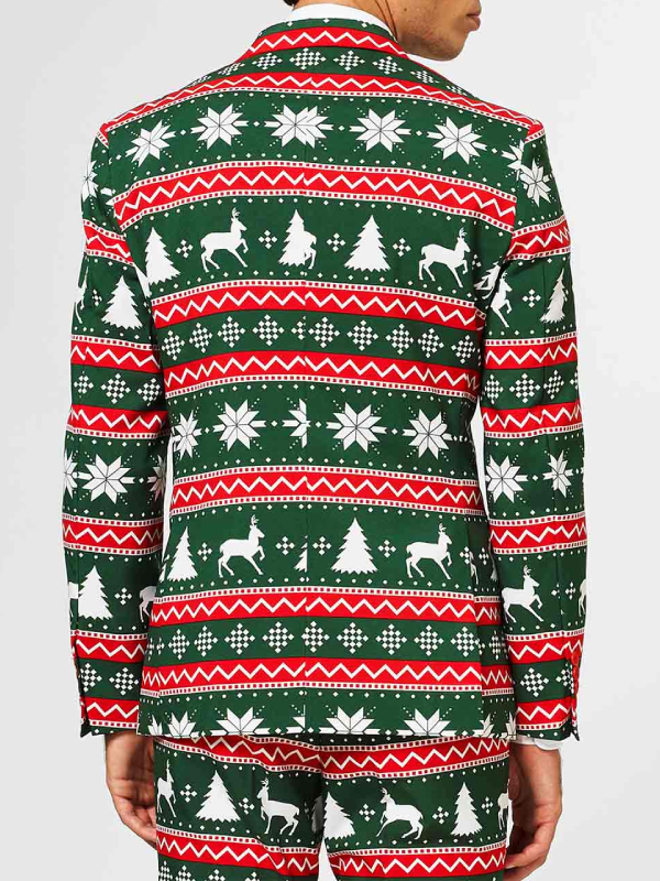 Christmas reindeer snowflake print jacket