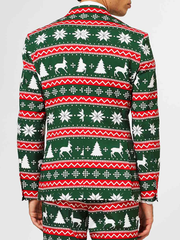Christmas reindeer snowflake print jacket