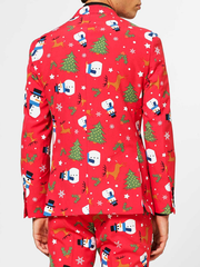 Christmas snowman reindeer print jacket
