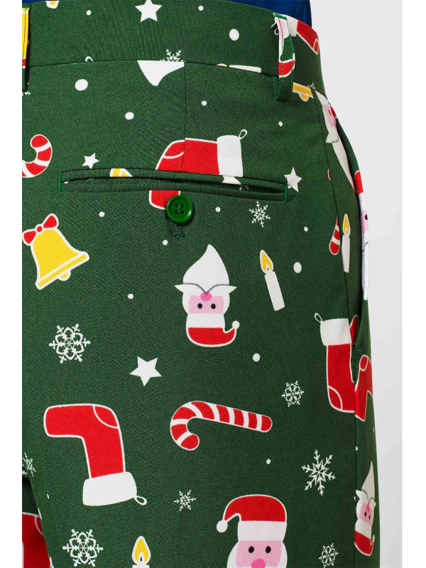 Christmas Santa candle snowflake print suit