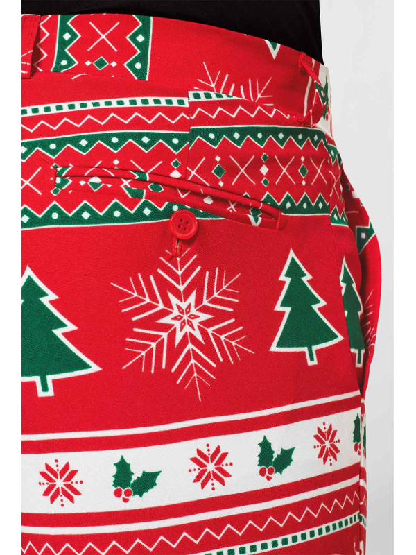 Christmas sleigh stripe print suit