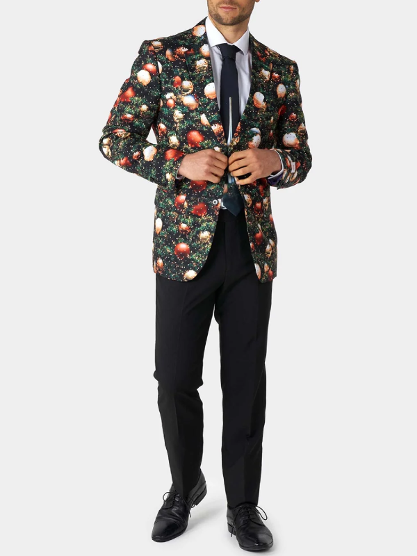 Christmas holiday party ornament printed suit
