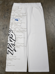 Street Fighter Civil Regime white sweatpants front view flat lay