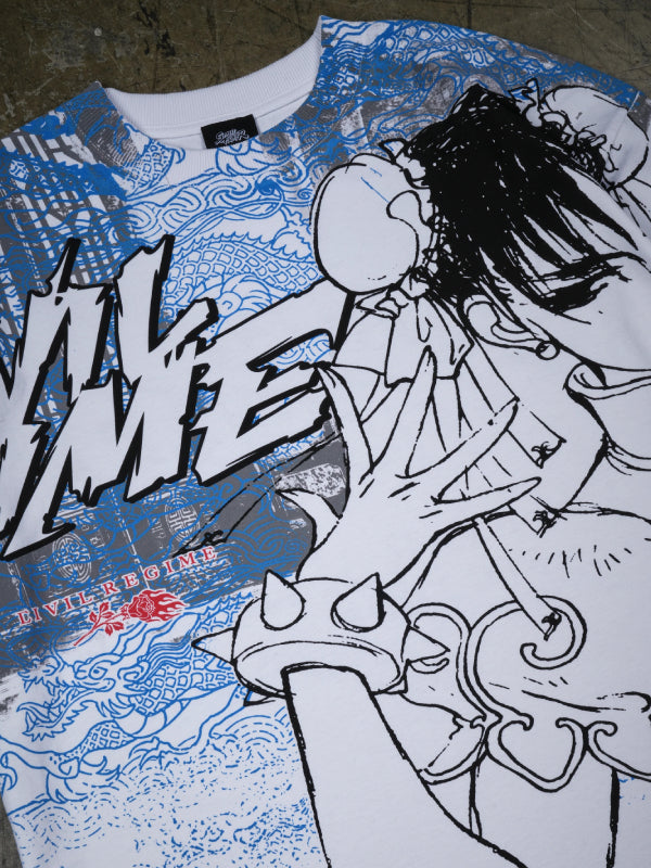 Chun-Li Street Fighter graphic tee close up front print detail