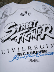 Street Fighter Civil Regime tee back logo close up detail