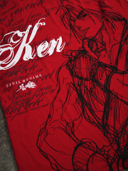 Street Fighter Ken sketch tee close up front detail