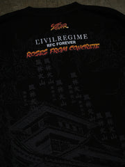 Street Fighter Civil Regime tee back logo close up detail