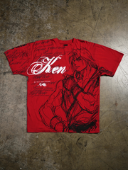 Civil Regime Street Fighter Ken red tee front flat lay
